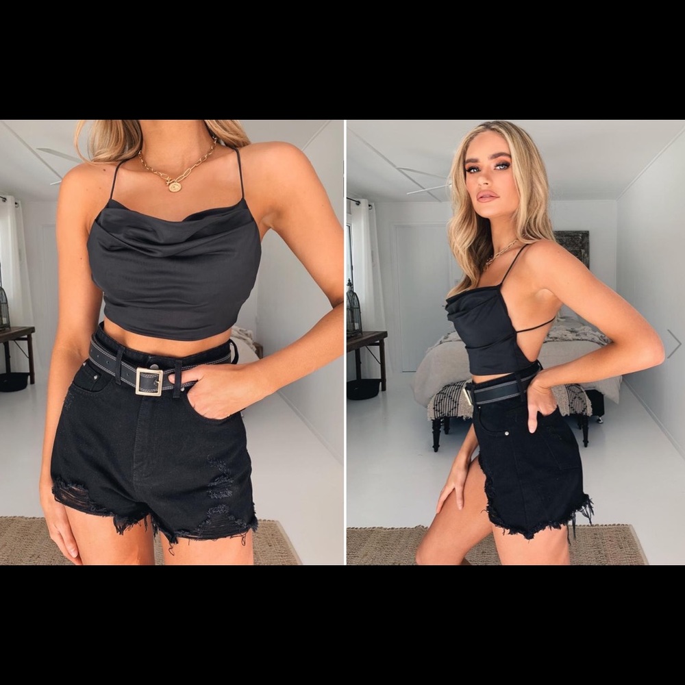 Tiger Mist Cooper Top in Black - XS